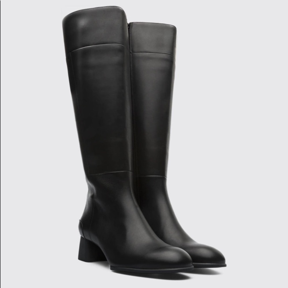 NEW Camper Katie Knee High Black Leather Boot Size 40 US Size 10